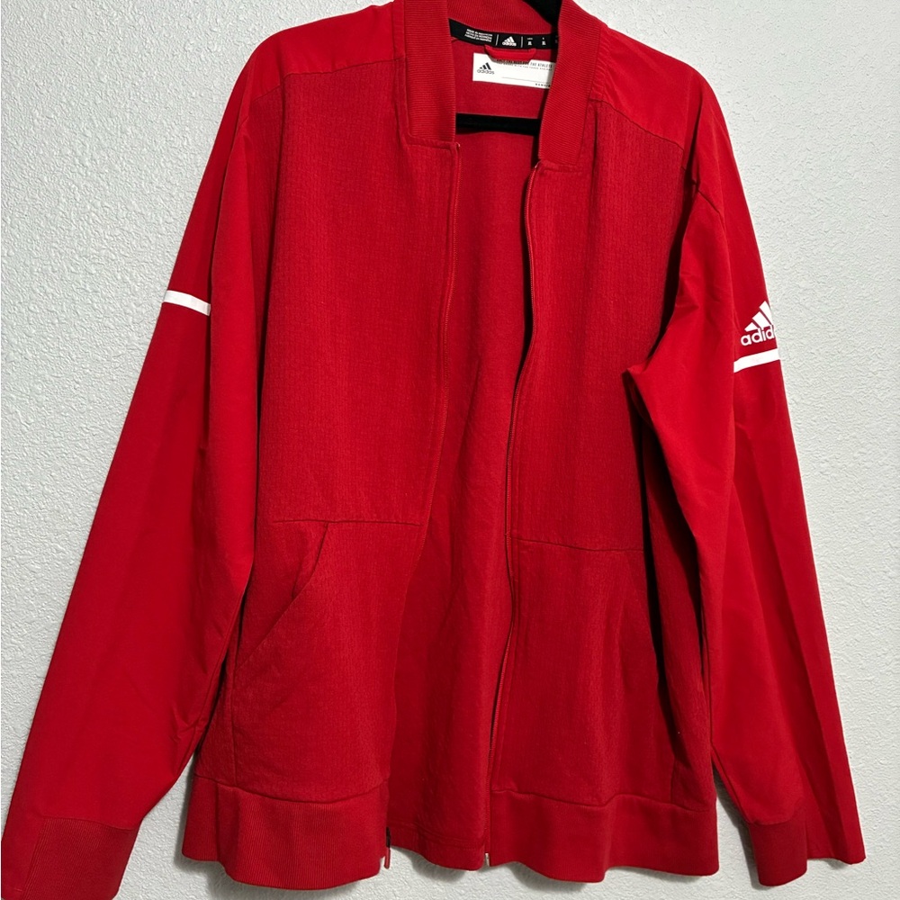 Adidas Bold Red Zip-Up Jacket XL
